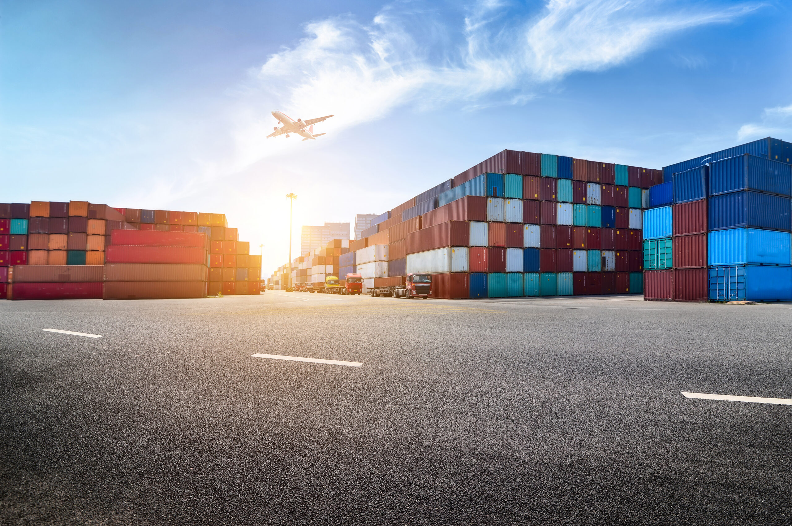 Industrial port and container yard Industrial port and container yard
